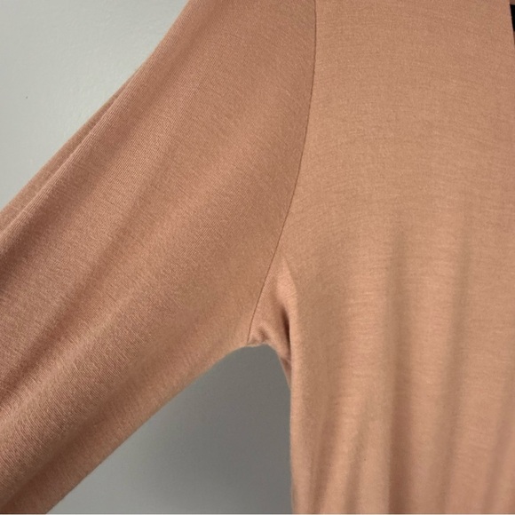 Lulu's Tan Asymmetrical Long Sleeve Bodysuit NWT - Picture 6 of 12